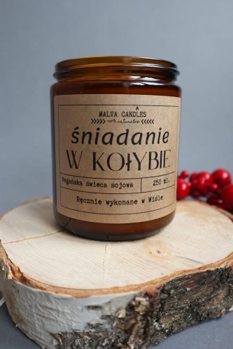 Świeca sojowa zapachowa w szkle Śniadanie w Kołybie
